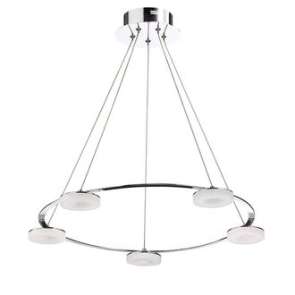 Netlighting Nimbus Pendant 5 Light 25W LED 3000K 2200lm Chrome Frosted Acrylic in Grey