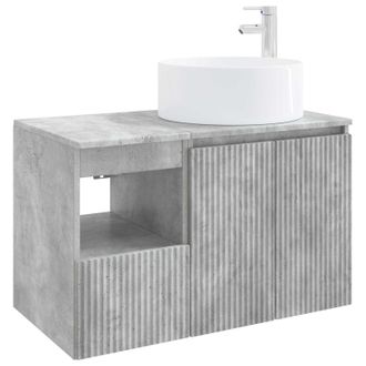 vidaXL Juego De Muebles De Ba&ntilde;o 2 Uds. Gris Hormig&oacute;n Vidaxl
