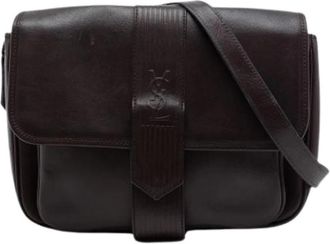 Saint Laurent Pre-owned Vintage Crossbody Bag - Dames - Vintage Schoudertas - Bruin - ONE Size - Leer - Vintage
