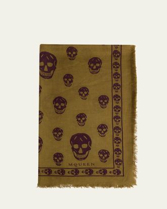 Alexander McQueen Mens Abstract Skull Scarf