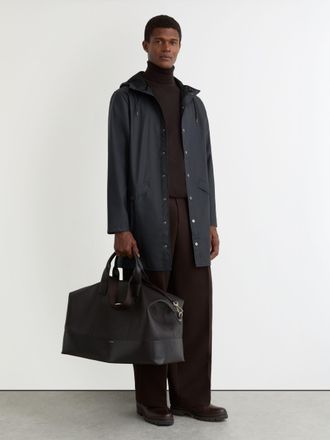 Rains Waterproof Long Rain Jacket, Navy, XS