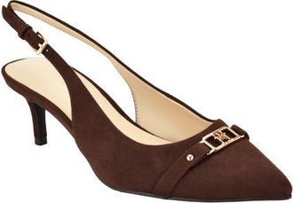 Tommy Hilfiger Totale Slingback Pointed Toe Pump in Cocoa Brown at Nordstrom, Size 7.5