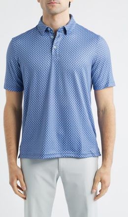 Johnston & Murphy XC+ Apex Performance Polo in Navy Medallion at Nordstrom, Size Xx-Large