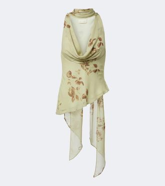 De La Vali Top Diosa in georgette con stampa floreale