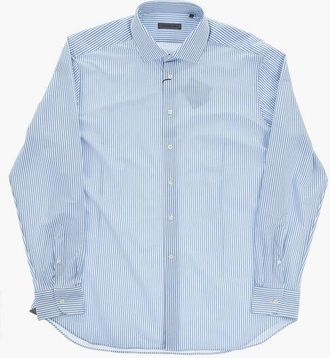 Corneliani Two-Tone Striped Shirt with French Collar size 44