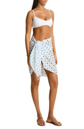 Sea Level Australia Dottie Cotton Cover-Up Sarong in Denim Blue at Nordstrom