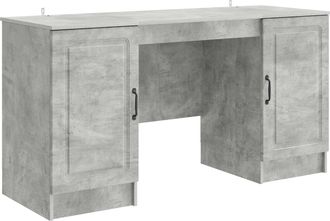 vidaXL Escritorio Gris Hormig&oacute;n 142,5 X 50 X 75 Cm Vidaxl