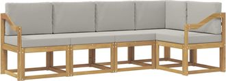 vidaXL Conjunto De Sof&aacute;s De Exterior 5 Uds. Blanco Y Gris Claro Vidaxl