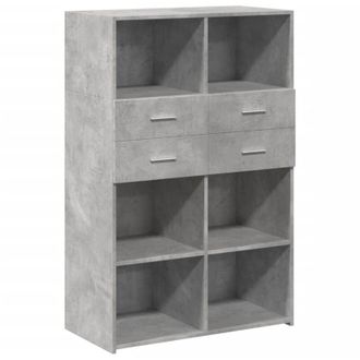 vidaXL Aparador De Madera De Ingenier&iacute;a Gris 80x42,5x124 Cm Vidaxl