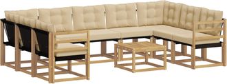 vidaXL Conjunto De Sof&aacute;s De Exterior 10 Uds. Y Beige Vidaxl