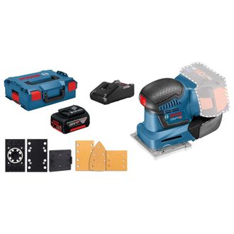 Bosch Lijadora Orbital Gss 18v-10 / 1x 4,0 Ah Bater&iacute;a + Cargador Incl. Juego De Accesorios En L-boxx