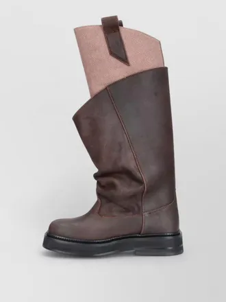 The Attico mid calf boots flat sole pull tab