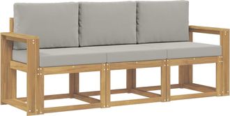 vidaXL Conjunto De Sof&aacute;s De Exterior 3 Uds. Blanco Y Gris Claro Vidaxl
