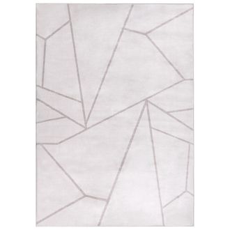 Beliani Alfombra Elegante 160 X 230 Cm De Tela Motivo Geom&eacute;trico Sala De Estar Dormitorio Apto Para Calefacci&oacute;n Por Suelo Radiante Base Antideslizante Beige C