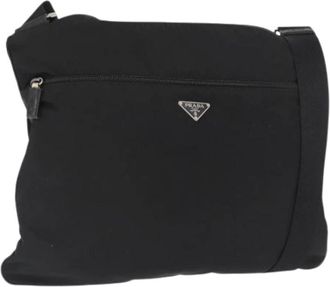 Prada Pre-owned Cross Body Bags, female, Black, Size: ONE SIZE Pre-owned Vintage Nylon Cross Body Bag