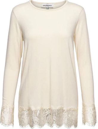 &Co Woman Violet Top - Dames - Longsleeves - Beige - 3XL - Tops