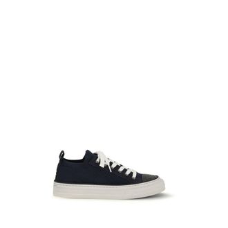 Brunello Cucinelli Black Cotton Low Top Womens Sneakers