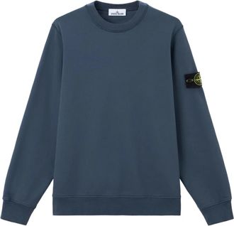 Stone Island Garment Dyed Crew Neck Sweatshirt - Heren - Sweatshirts - Blauw - XL - Katoen - Hoodies & sweatvesten