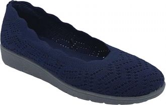 Skechers Womens Cleo Flex Wedge Shoes In Navy