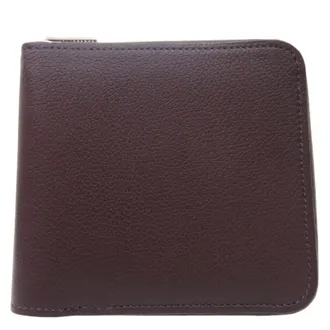 Herm&egrave;s Blue Nuit Bordeaux Wallet (Bi-Fold) (Pre-Owned)