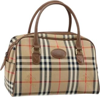 Burberry Pre-owned Handbags, female, Beige, Size: ONE SIZE Pre-owned Canvas Handbag