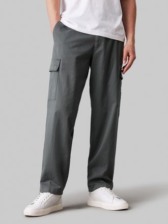 Calvin Klein Jeans Cargohose CALVIN KLEIN JEANS REGULAR STRAIGHT CARGO, Herren, Gr. 30, L&auml;nge 32, grau (endless grau), Web, Obermaterial: 97% Baumwolle, 3% Elasthan, uni