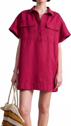 Apiece Apart Stefana Shift Mini Dress In Rumba Red