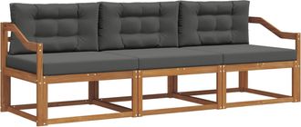 vidaXL Conjunto De Sof&aacute;s De Exterior 3 Uds. Natural Y Antracita Vidaxl