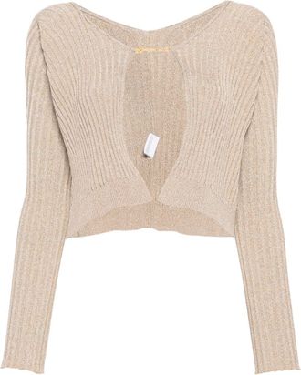 Jacquemus Pralu lurex cardigan - women - Viscose/Polyamide/Polyester/Elastane - 36 - Gold