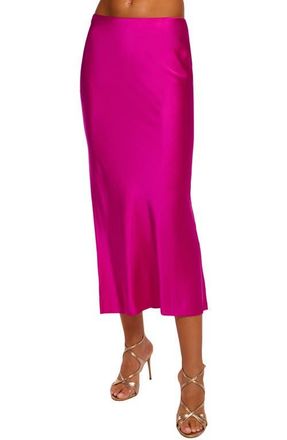 Ramy Brook Krisia Silk Midi Skirt in Fiesta Pink at Nordstrom, Size Xx-Small