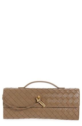 Bottega Veneta Long Andiamo Intrecciato Clutch Bag in 2360 Pinecone-M Brass at Nordstrom