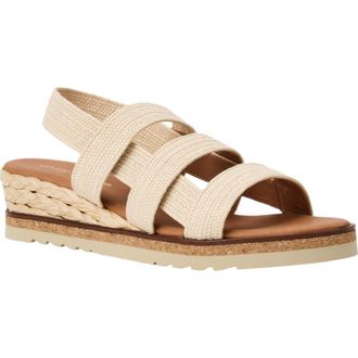 Andr&eacute; Assous Noma Woven Wedge Sandal in Linen at Nordstrom, Size 11