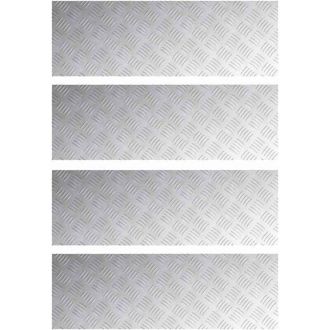 vidaXL Checker Plates 4 pcs Silver 90 x 30 cm Aluminium Vidaxl