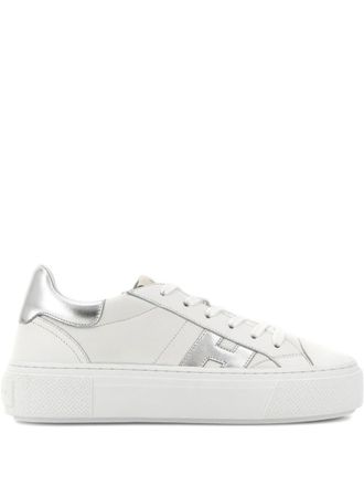 Hogan Silver H705 Leather Sneakers