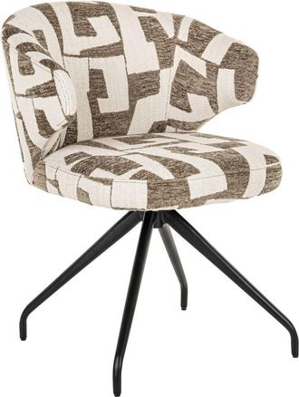 Richmond Interiors Drehbarer Design Stuhl Milly mit Armlehnen - Moos Graffic