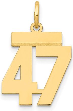 Diamond2Deal 14k Yellow Gold Small Polished Number Charm Pendant