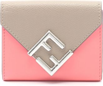 Fendi Beige Pink Leather Wallet (Tri-Fold) (Pre-Owned)