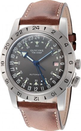 Glycine GL0303 Mens Airman Vintage The Chief Watch - Silver - One Size