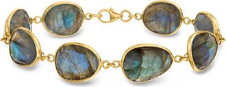 Ross-Simons Labradorite Station Bracelet in 18kt Gold Over Sterling
