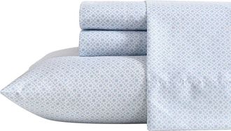 Nautica Annie Geo Cooling Microfiber Sheet Set in Blue at Nordstrom Rack, Size Twin X-Long