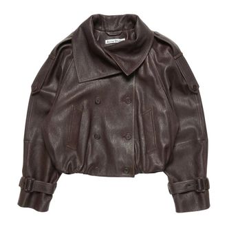 Acne Studios Jassen, Dames, Bruin, S, Leather Jassen