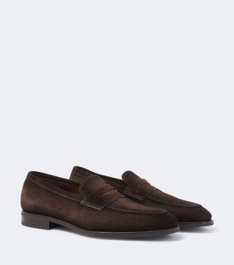 Santoni Gregor suede penny loafers