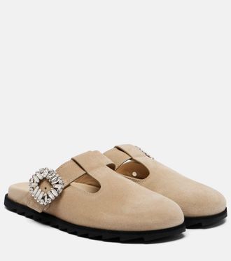 Roger Vivier Slidy Viv embellished suede mules