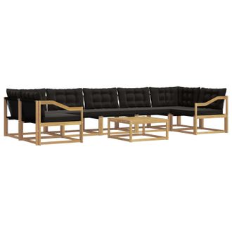 vidaXL Conjunto De Sof&aacute;s De Exterior 8 Pcs Blanco Y Negro Vidaxl