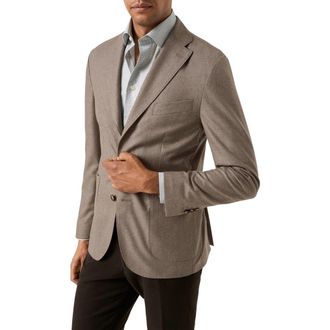 Eton Wool Flannel Soft Sport Coat in Light Beige at Nordstrom Rack, Size 42 Us / 52 Eu