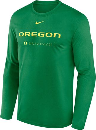 Nike Oregon Courtside Basketball Shootaround Legend Nike Mens Dri-FIT College Long-Sleeve T-Shirt in Green | 02TJ30DUON-NK9