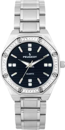Peugeot Hexagonal crystal bezel bracelet watch- 32MM in Black at Nordstrom