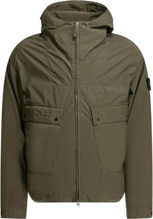 Stone Island Licht Compact Touch Poly-TC Jack met Capuchon - Heren - Zomerjassen - Groen - XL - Katoen - Jassen