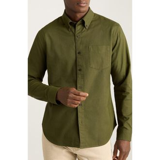 Bonobos Everyday Slim Fit Solid Cotton Button-Down Oxford Shirt in Olive at Nordstrom, Size Xx-Large