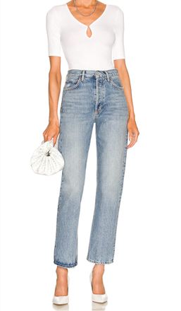 Enza Costa Stretch Silk Knit Half Sleeve Keyhole Top In White